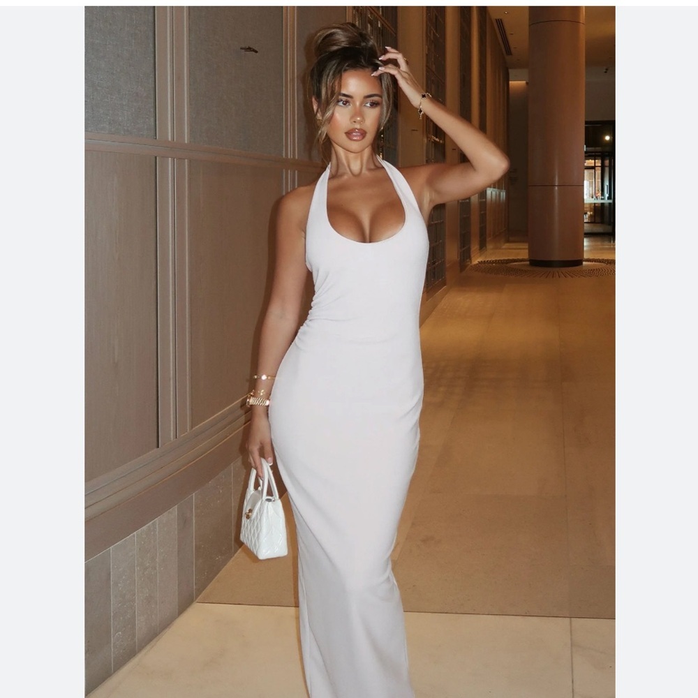 NEW NOOKIE NATALIA HALTER MAXI DRESS - IVORY